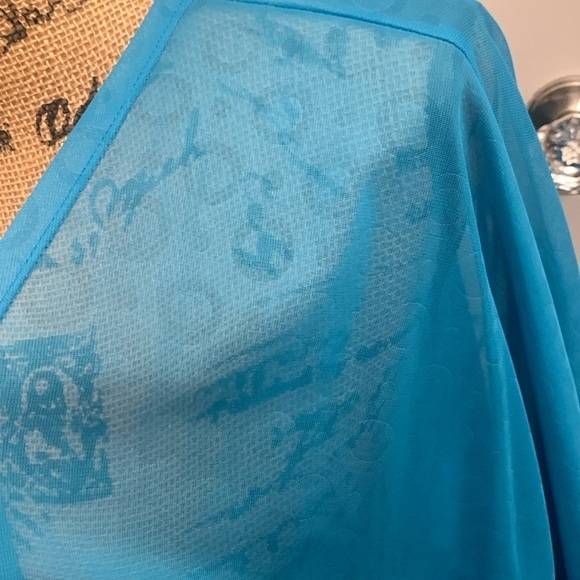 LULAROE Lindsay Sheer Turquoise Kimono Cover NWOT Size S - Picture 4 of 7